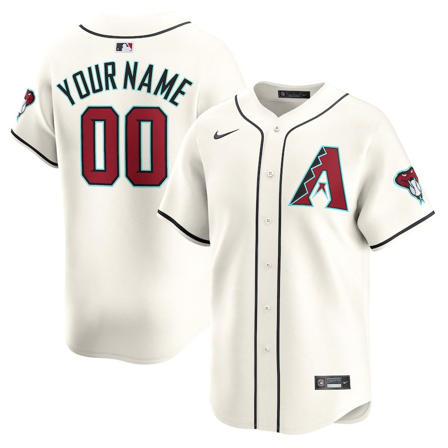 Men Arizona Diamondback Nike White Home Limited Custom MLB Jersey